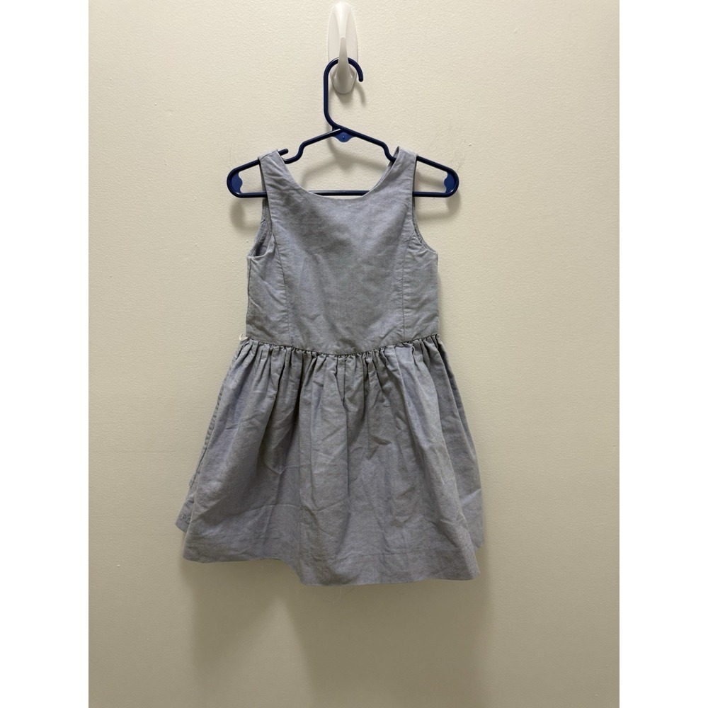 Polo Ralph Lauren Girls Blue Sleeveless Fit & Flare Dress Size 3 Loose Hem